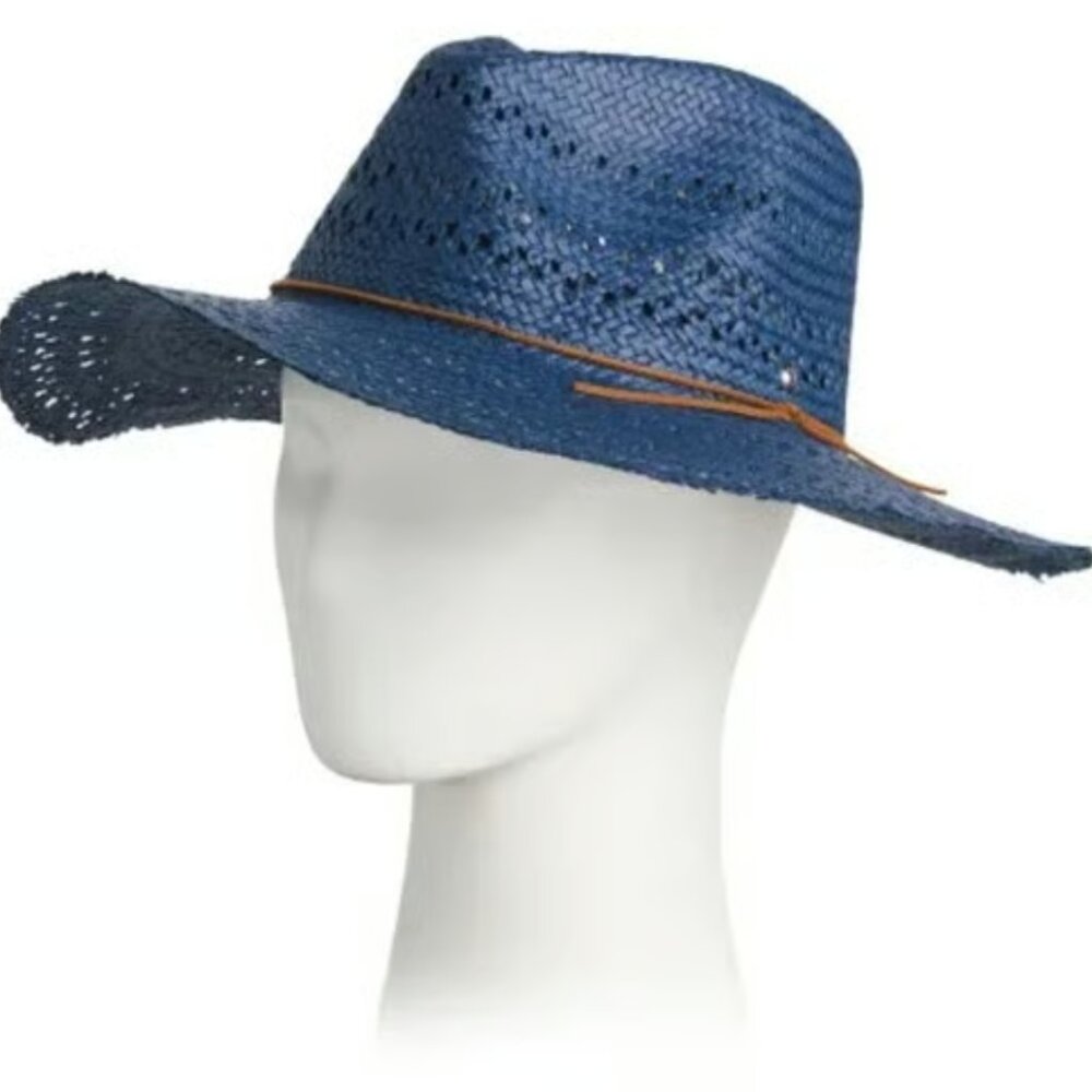 RAG & BONE Elle Perf Fedora Navy Size S